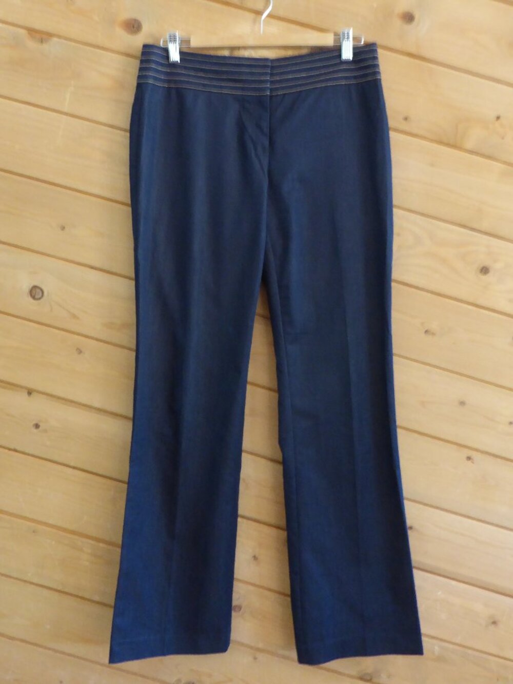 Cache Navy Blue Wide Straight Leg Casual Dress Pants Size 6